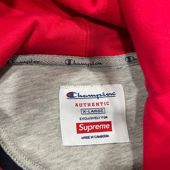 Supreme Champion satin logo hoodie - Picture 2 of 4